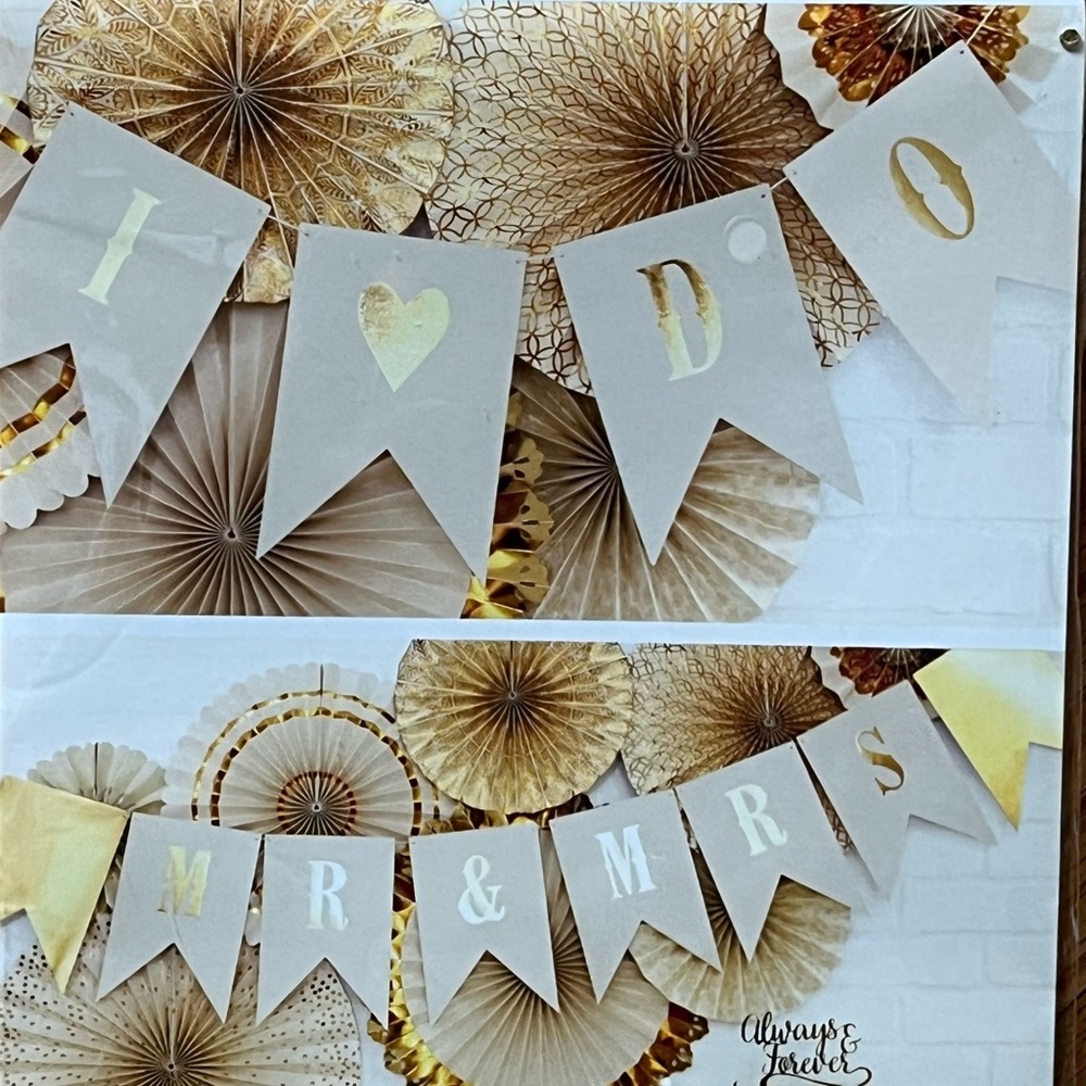Gold and White Wedding Banner by Paperlove I Do & Mr. & Mrs.